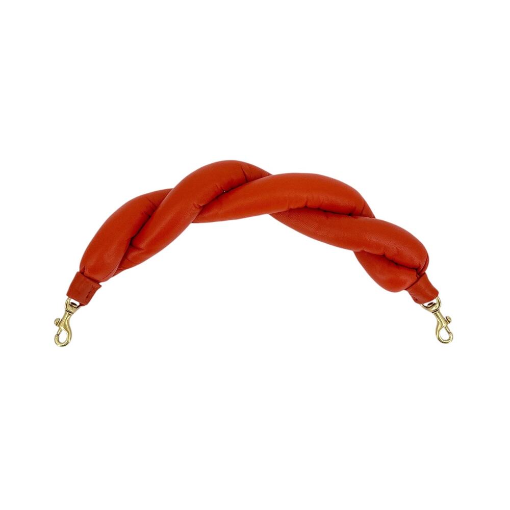 CLARE V. Twisted Puff Top Handle in Bright Poppy Moyen